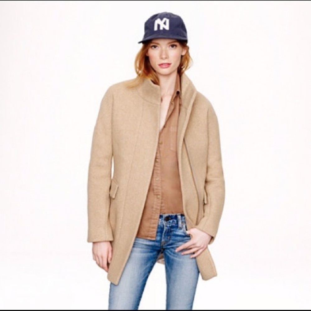 J.Crew Stadium-Cloth Cocoon Coat in Camel